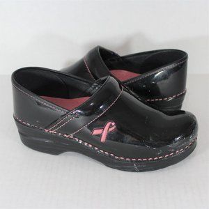 dansko pink ribbon clog